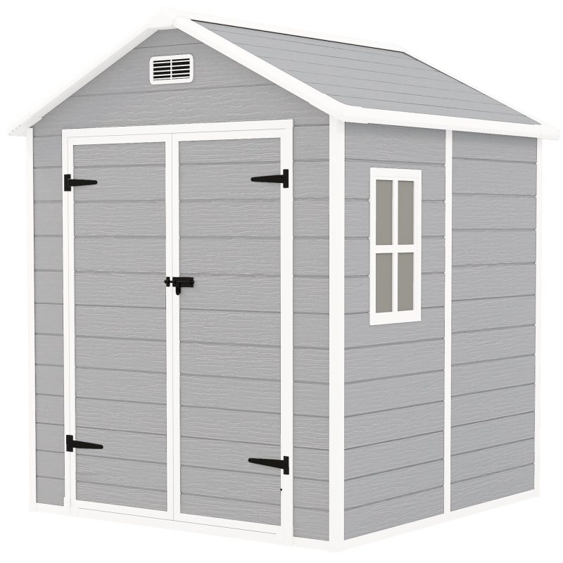 Outsunny 6 X 5ft Resin Garden Shed With Floor And Window