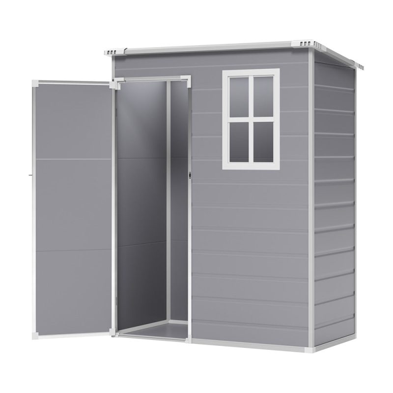 Breeins 5x3ft Heavy Duty Outdoor Plastic Storage Shed  Waterproof Lockable