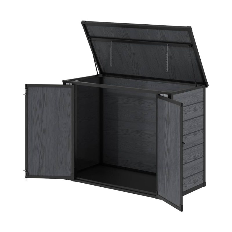 Breeins Garden Tool Bicycle Storage Shed Wood Grain Design